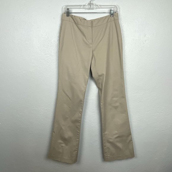 Tahari Women's Khaki Color Flat Front Bootcut Flare Dress Pants Size 6 - Picture 1 of 6